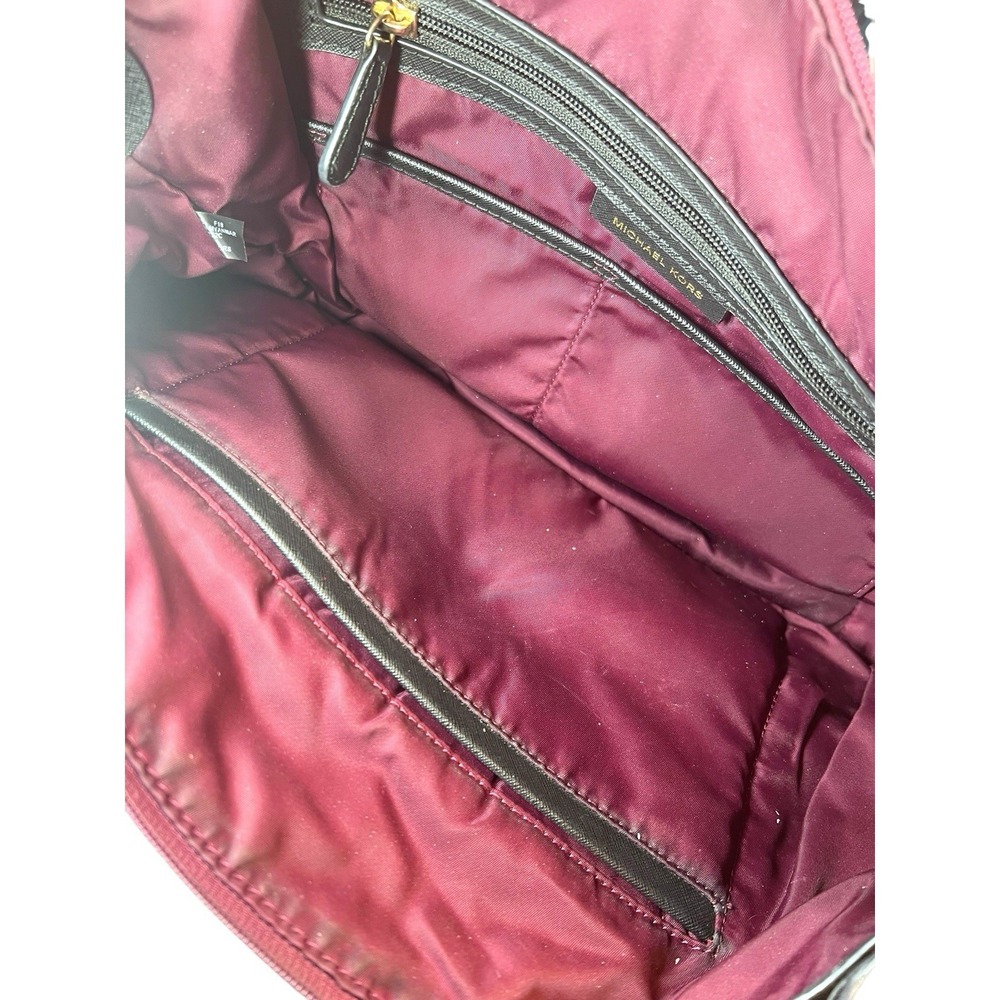 Michael Kors Womens Burgundy Inner Pockets Double Handle Classic Tote‎ Bag - Picture 3 of 10